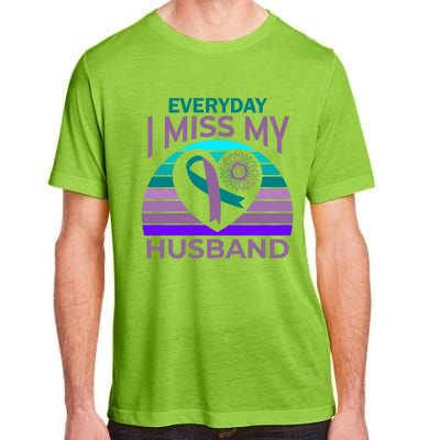 Miss My Husband Heart Sunflower Suicide Awareness Wife Gift Adult ChromaSoft Performance T-Shirt