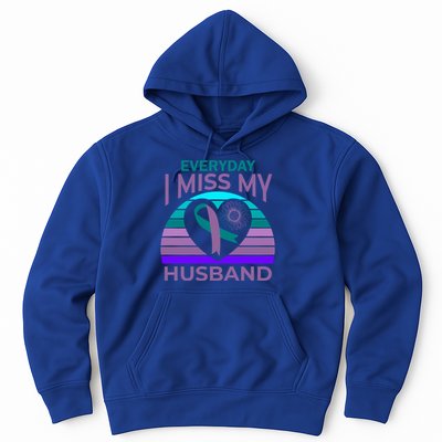 Miss My Husband Heart Sunflower Suicide Awareness Wife Gift Hoodie