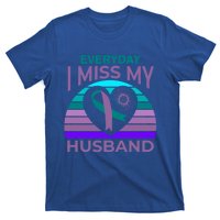 Miss My Husband Heart Sunflower Suicide Awareness Wife Gift T-Shirt