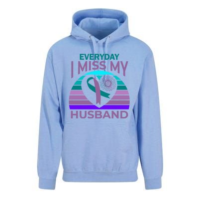 Miss My Husband Heart Sunflower Suicide Awareness Wife Gift Unisex Surf Hoodie