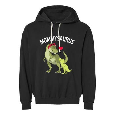 Mommysaurus Mom Heart Child Cute Dinosaur Mommy Mother’s Day Garment-Dyed Fleece Hoodie