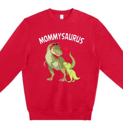 Mommysaurus Mom Heart Child Cute Dinosaur Mommy Mother’s Day Premium Crewneck Sweatshirt