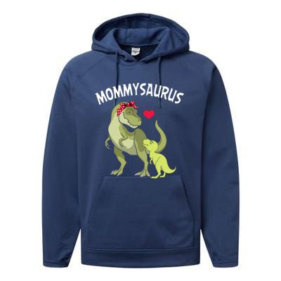 Mommysaurus Mom Heart Child Cute Dinosaur Mommy Mother’s Day Performance Fleece Hoodie