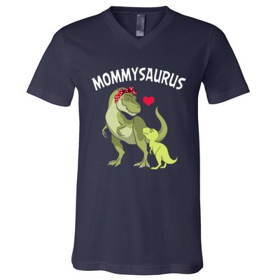 Mommysaurus Mom Heart Child Cute Dinosaur Mommy Mother’s Day V-Neck T-Shirt