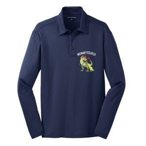 Mommysaurus Mom Heart Child Cute Dinosaur Mommy Mother’s Day Silk Touch Performance Long Sleeve Polo