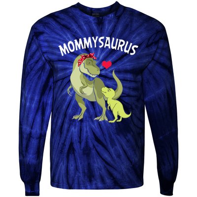 Mommysaurus Mom Heart Child Cute Dinosaur Mommy Mother’s Day Tie-Dye Long Sleeve Shirt