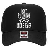 Mens Mens Hockey Uncle Best Pucking Uncle Ever Hockey Fan TShirt High Crown Mesh Back Trucker Hat