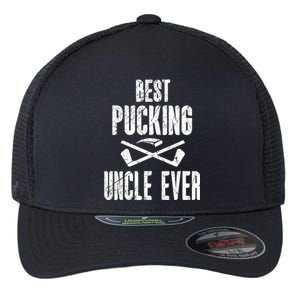 Mens Mens Hockey Uncle Best Pucking Uncle Ever Hockey Fan TShirt Flexfit Unipanel Trucker Cap