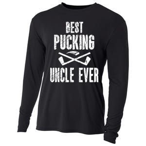 Mens Mens Hockey Uncle Best Pucking Uncle Ever Hockey Fan TShirt Cooling Performance Long Sleeve Crew