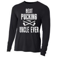 Mens Mens Hockey Uncle Best Pucking Uncle Ever Hockey Fan TShirt Cooling Performance Long Sleeve Crew