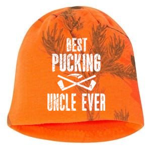 Mens Mens Hockey Uncle Best Pucking Uncle Ever Hockey Fan TShirt Kati - Camo Knit Beanie