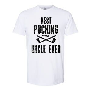 Mens Mens Hockey Uncle Best Pucking Uncle Ever Hockey Fan TShirt Softstyle CVC T-Shirt