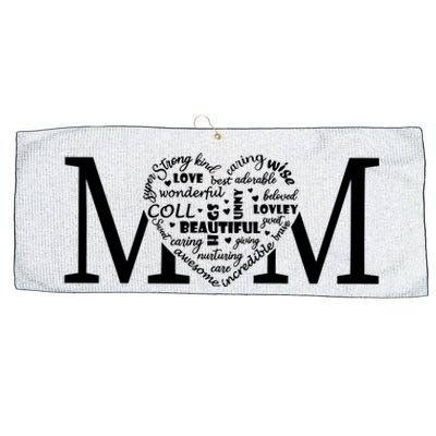 Mama Mom Heart Mother;S Day Idea Large Microfiber Waffle Golf Towel