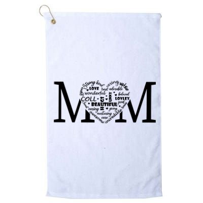 Mama Mom Heart Mother;S Day Idea Platinum Collection Golf Towel