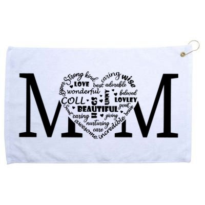 Mama Mom Heart Mother;S Day Idea Grommeted Golf Towel