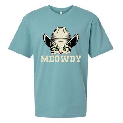 Meowdy Meow Howdy Cowboy Funny Cat Lover Sueded Cloud Jersey T-Shirt