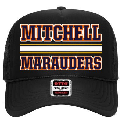 Mitchell Marauders Horizontal Stripes High Crown Mesh Back Trucker Hat