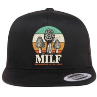 Morel Mushroom Hunting M.I.L.F. Mushrooms Id Like To Forage Flat Bill Trucker Hat