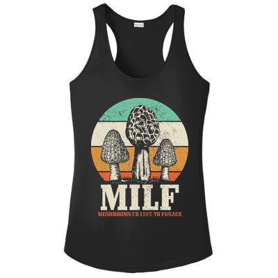 Morel Mushroom Hunting M.I.L.F. Mushrooms Id Like To Forage Ladies PosiCharge Competitor Racerback Tank