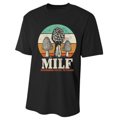 Morel Mushroom Hunting M.I.L.F. Mushrooms Id Like To Forage Performance Sprint T-Shirt