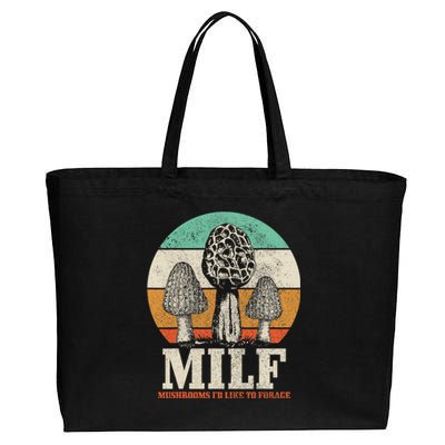 Morel Mushroom Hunting M.I.L.F. Mushrooms Id Like To Forage Cotton Canvas Jumbo Tote