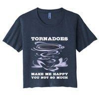 Make Me Happy You Not So Much Storm Chasing Tornadoes Women's Crop Top Tee