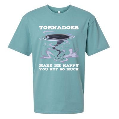 Make Me Happy You Not So Much Storm Chasing Tornadoes Sueded Cloud Jersey T-Shirt