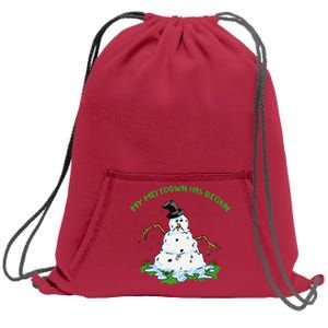 My Meltdown Has Begun Christmas Sweatshirt Cinch Pack Bag