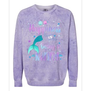 Mermaid Mom Happiness Is Being A Nanny Colorblast Crewneck Sweatshirt