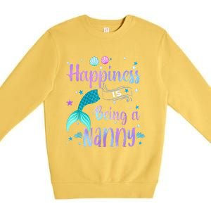 Mermaid Mom Happiness Is Being A Nanny Premium Crewneck Sweatshirt