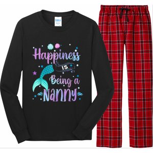 Mermaid Mom Happiness Is Being A Nanny Long Sleeve Pajama Set