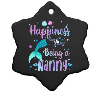 Mermaid Mom Happiness Is Being A Nanny Ceramic Star Ornament