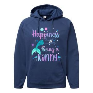 Mermaid Mom Happiness Is Being A Nanny Performance Fleece Hoodie