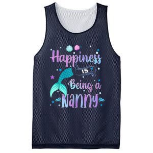 Mermaid Mom Happiness Is Being A Nanny Mesh Reversible Basketball Jersey Tank