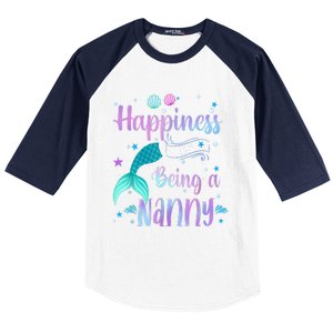 Mermaid Mom Happiness Is Being A Nanny Baseball Sleeve Shirt