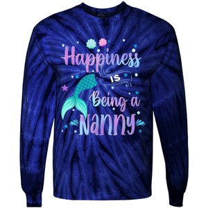 Mermaid Mom Happiness Is Being A Nanny Tie-Dye Long Sleeve Shirt