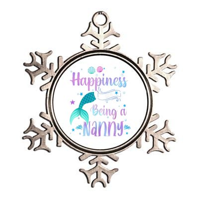 Mermaid Mom Happiness Is Being A Nanny Metallic Star Ornament