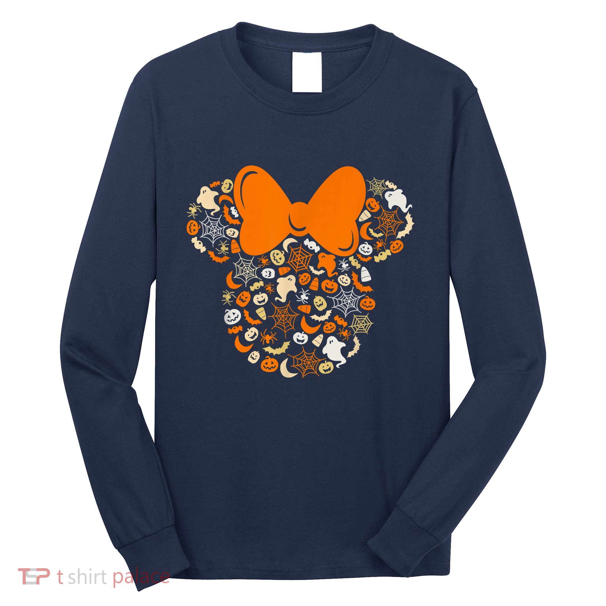 Minnie Mouse Halloween Ghosts Pumpkins Spiders Long Sleeve Shirt