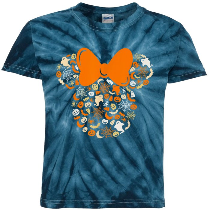 Minnie Mouse Halloween Ghosts Pumpkins Spiders Kids Tie-Dye T-Shirt