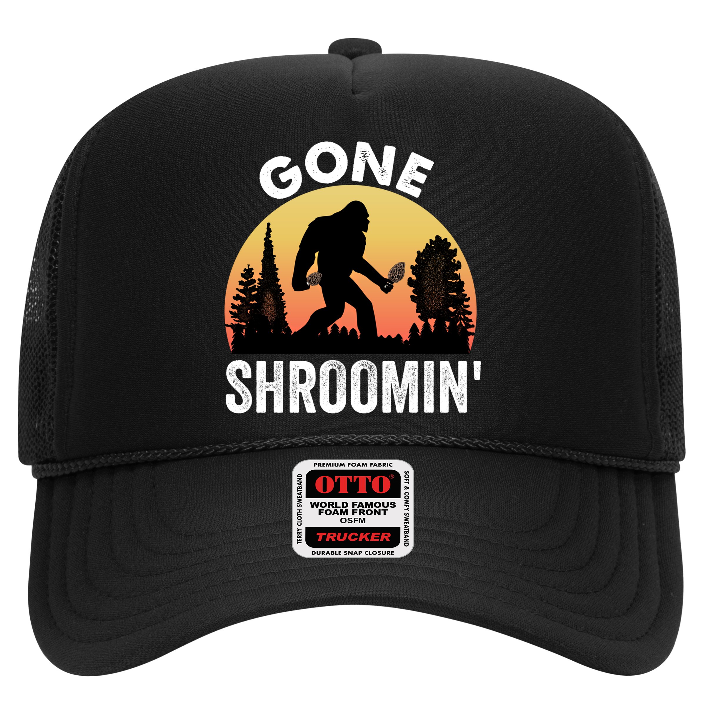 Morel Mushroom Hunter Gone Shroomin Funny Sasquatch Foraging Gift Hat