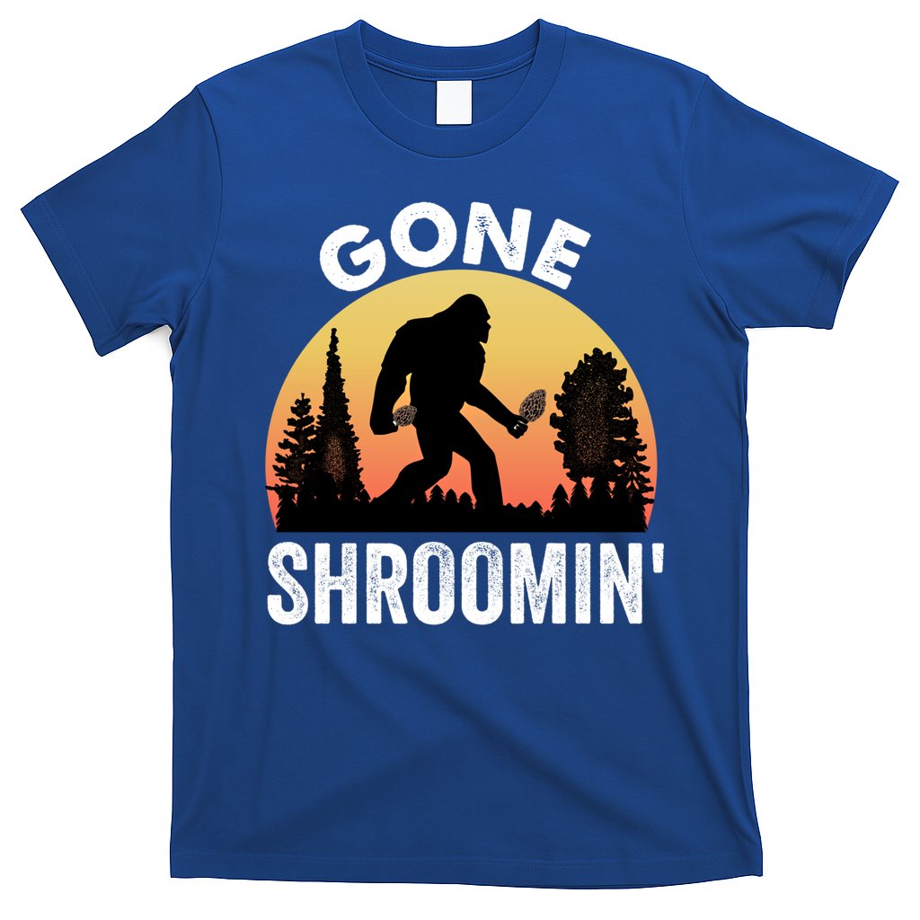 Morel Mushroom Hunter Gone Shroomin Funny Sasquatch Foraging Gift T-Shirt