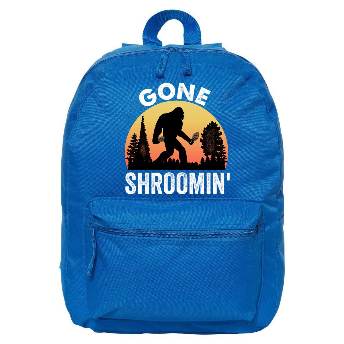 Morel Mushroom Hunter Gone Shroomin Funny Sasquatch Foraging Gift 16 in Basic Backpack