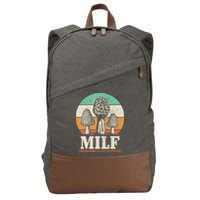 Morel Mushroom Hunting M.I.L.F. Mushrooms I'd Like To Forage Cotton Canvas Backpack