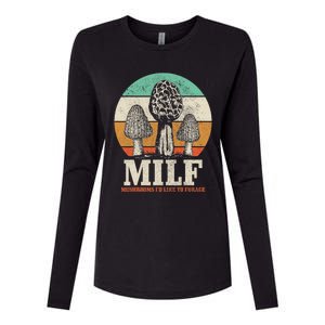 Morel Mushroom Hunting M.I.L.F. Mushrooms I'd Like To Forage Womens Cotton Relaxed Long Sleeve T-Shirt