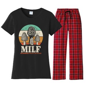 Morel Mushroom Hunting M.I.L.F. Mushrooms I'd Like To Forage Women's Flannel Pajama Set