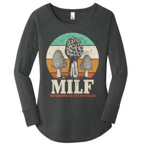 Morel Mushroom Hunting M.I.L.F. Mushrooms I'd Like To Forage Women's Perfect Tri Tunic Long Sleeve Shirt