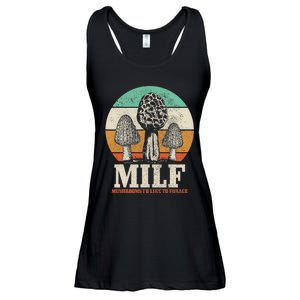 Morel Mushroom Hunting M.I.L.F. Mushrooms I'd Like To Forage Ladies Essential Flowy Tank