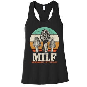 Morel Mushroom Hunting M.I.L.F. Mushrooms I'd Like To Forage Women's Racerback Tank