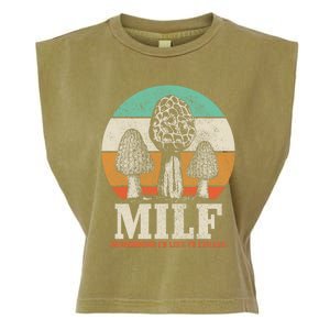 Morel Mushroom Hunting M.I.L.F. Mushrooms I'd Like To Forage Garment-Dyed Women's Muscle Tee