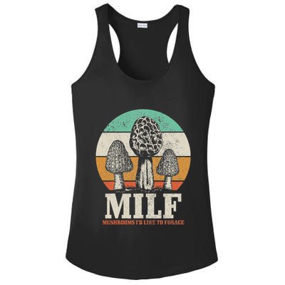 Morel Mushroom Hunting M.I.L.F. Mushrooms ID Like To Forage Ladies PosiCharge Competitor Racerback Tank